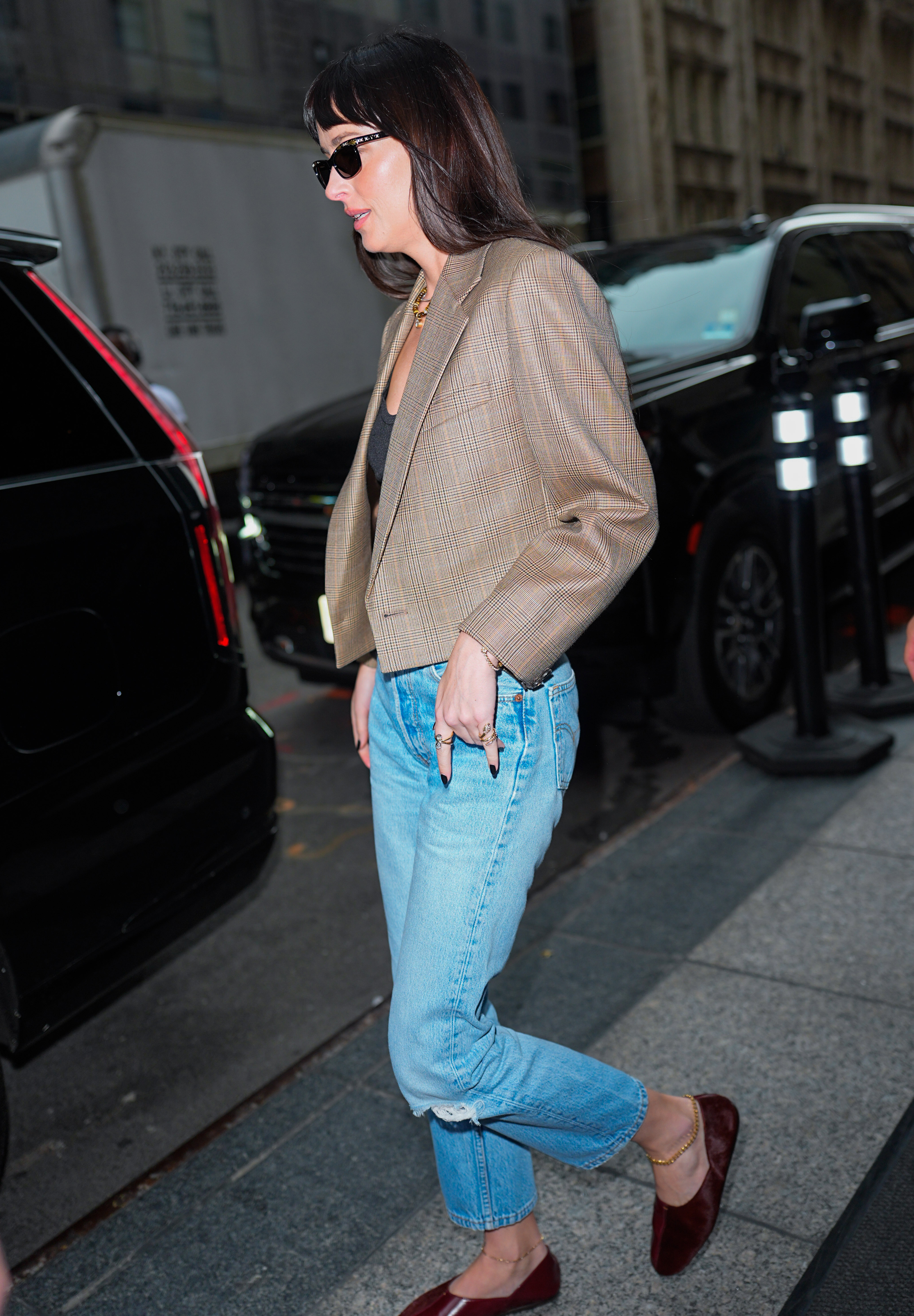 Dakota Johnson is seen on September 17, 2026 in New York City.