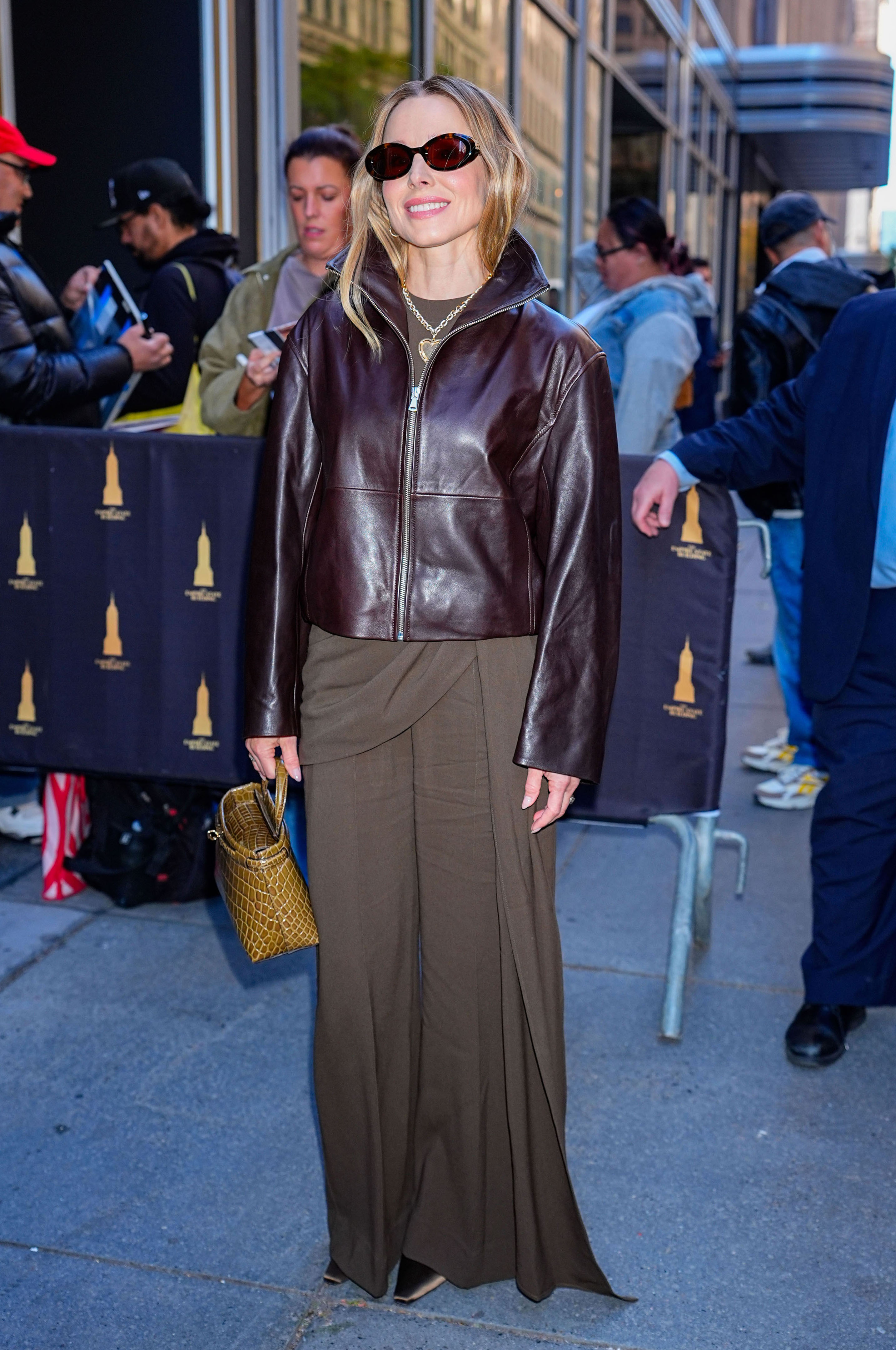 Kristen Bell is seen arriving at the Empire State Building on October 22, 2026 in New York City.